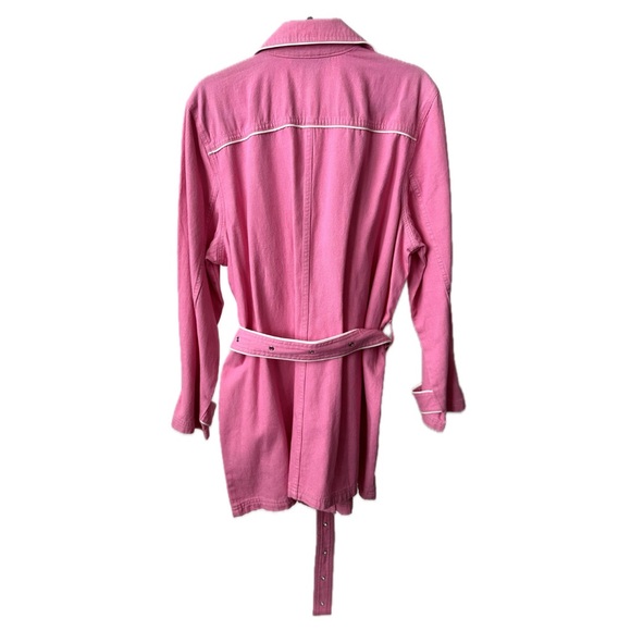 VINTAGE 2000s VENEZIA Chic Pink Short Trench Coat Size-18/20, fits smaller sizes - Picture 4 of 10